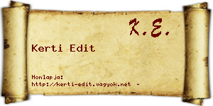 Kerti Edit névjegykártya